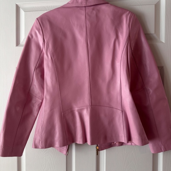Women's Pink Leather Jacket Size Small - Picture 2 of 4